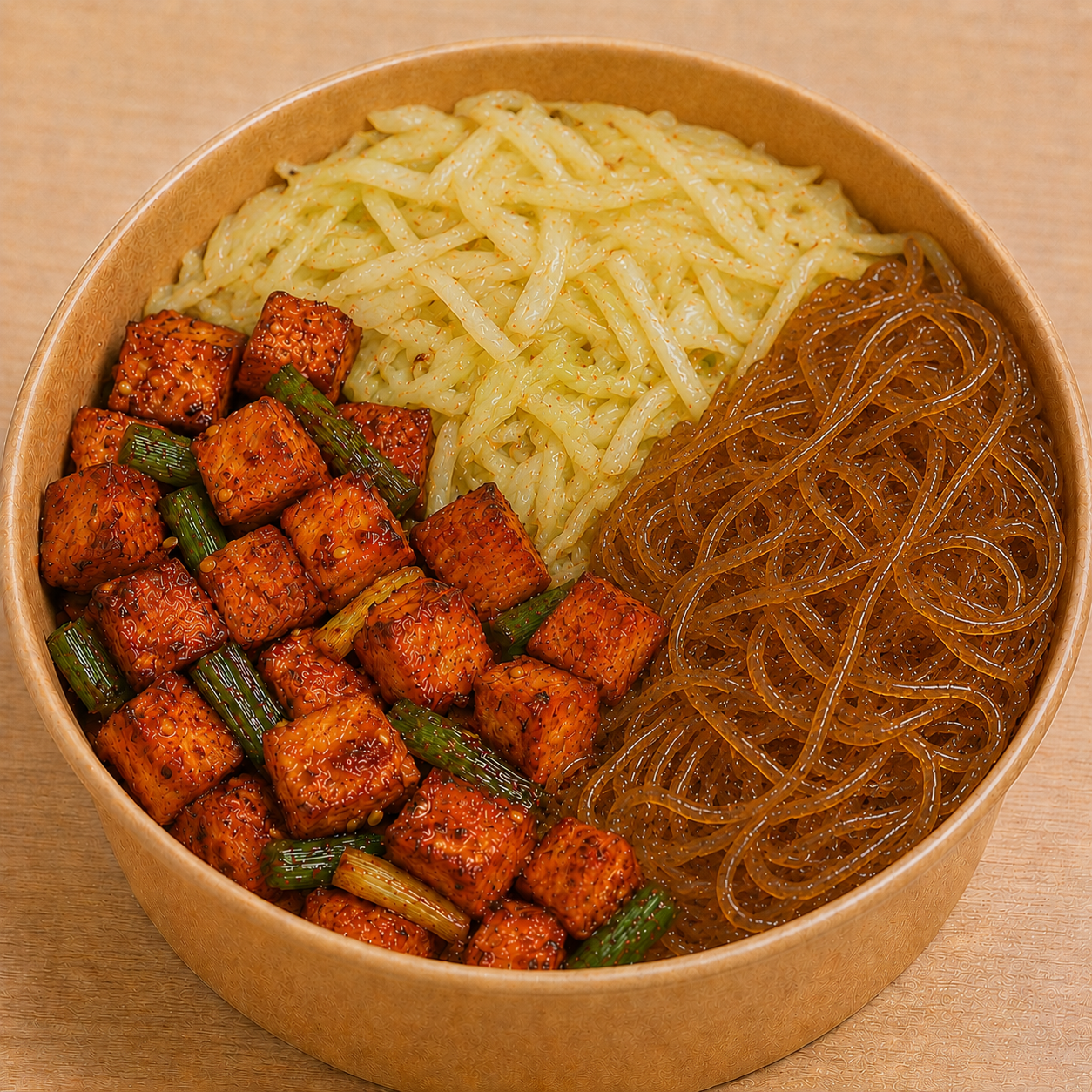 Spicy Grilled Tofu Cupbap (매콤 두부 컵밥) (Vegan)