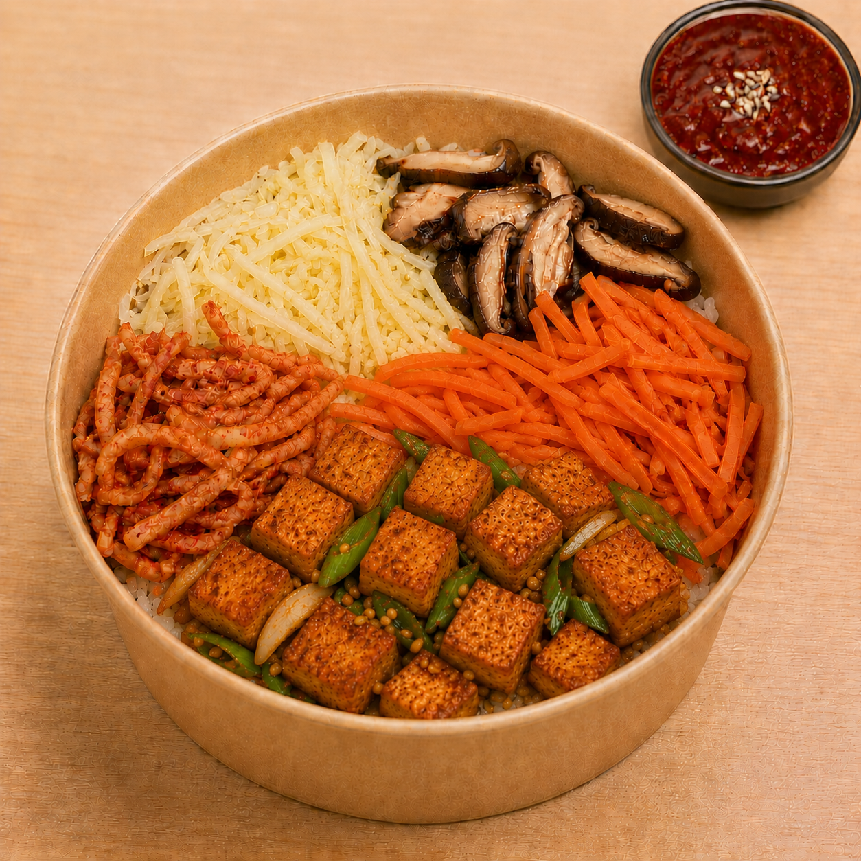Spicy Grilled Tofu Bibimbap (매콤 두부 비빔밥) (Vegan)
